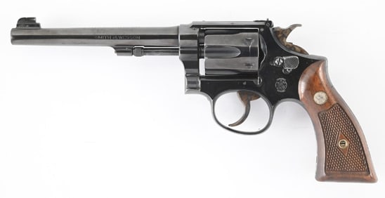 (C) SMITH & WESSON K-22 OUTDOORSMAN DOUBLE ACTION REVOLVER.