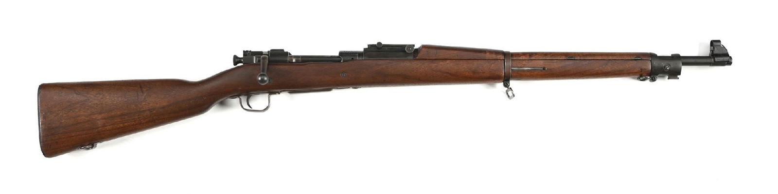 (C) ROCK ISLAND ARSENAL US MODEL 1903 .30-06 SPRINGFIELD BOLT ACTION RIFLE.: This post WWI rebuild has a Springfield 3-33 barrel. Rifle has a WWII era walnut scant stock with "RA-A" rebuild stamp The floor plate is stamped, butt plate is checkered, WWII era flat knob rear sigh