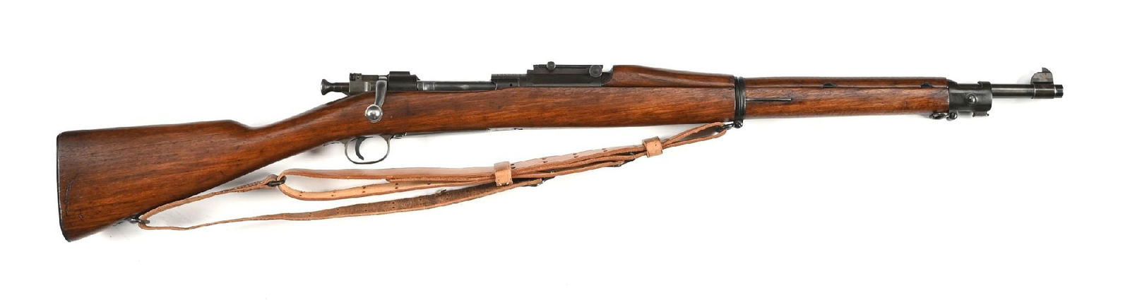 (C) SPRINGFIELD US MODEL 1903 BOLT ACTION RIFLE.: SA barrel with 5-30 date. Features all milled parts. Stock is a later non finger groove replacement with "AOF" stamped on left side. There is an "NS" stamped slanted bolt, a smooth steel buttplate wit