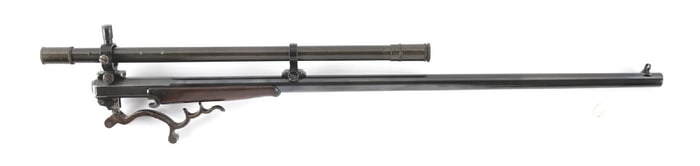 MAYNARD .22 RIMFIRE BARREL WITH WINCHESTER STYLE 8X TUBE SCOPE AND MOUNTS.