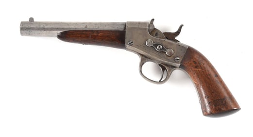 (A) US NAVY REMINGTON MODEL 1867 ROLLING BLOCK SINGLE SHOT PISTOL.