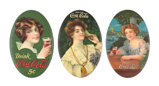 COLLECTION OF 3 1906, 1909, 1914 COCA-COLA POCKET MIRRORS