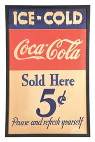 IMPRESSIVE COCA-COLA "ICE COLD SOLD HERE" SIGN