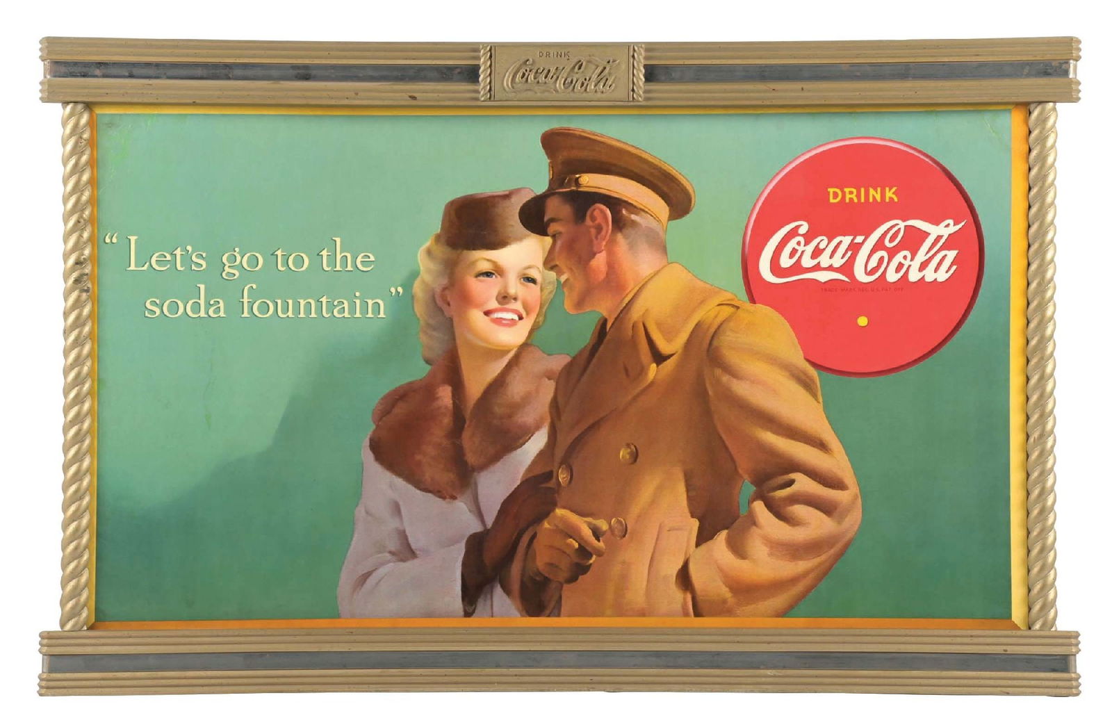 1949 Play Refreshed Coca Cola Cardboard Sign