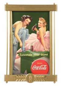 COCA-COLA "ENTERTAIN YOUR THIRST" SIGN.