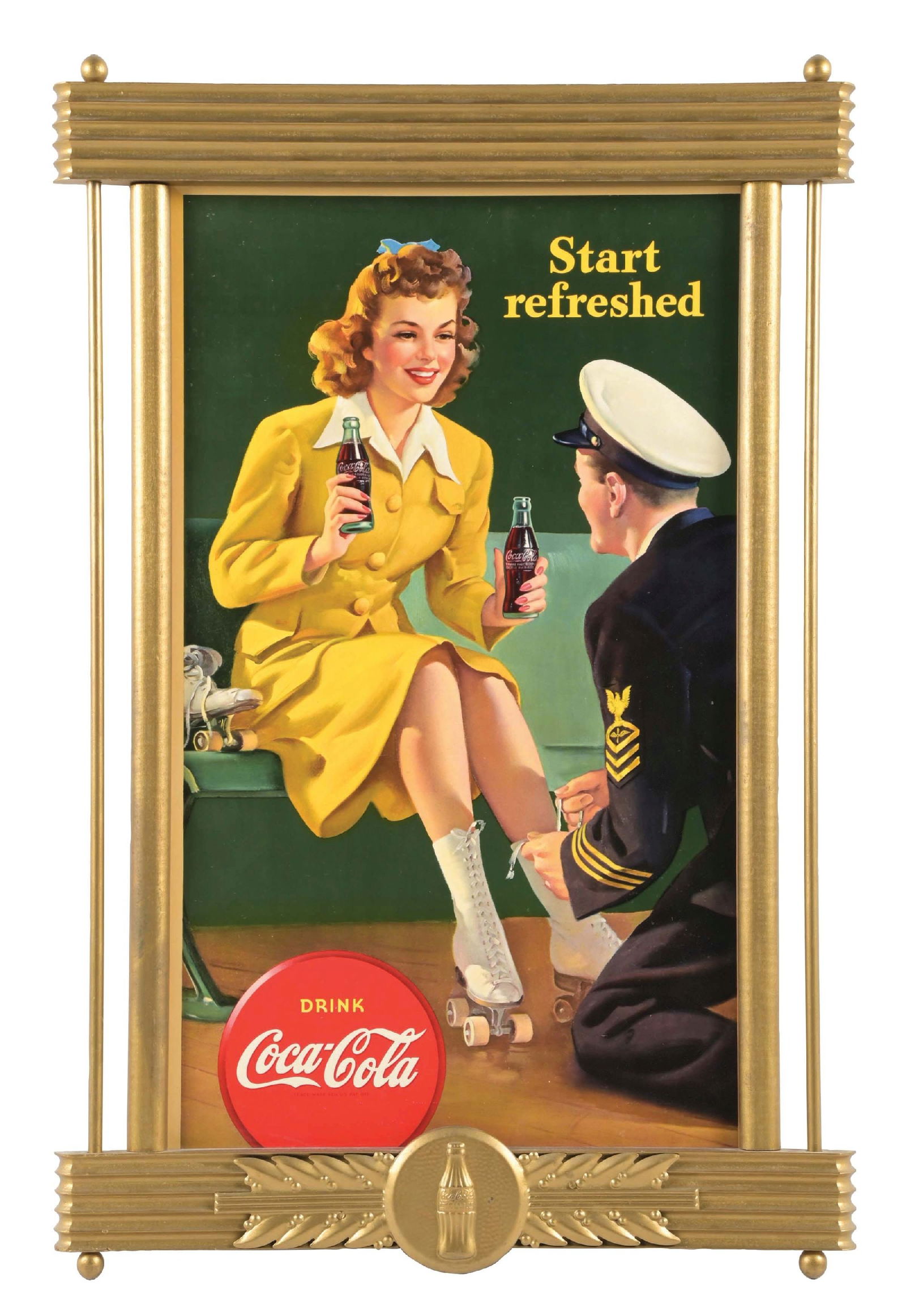 1949 Play Refreshed Coca Cola Cardboard Sign