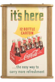 COCA-COLA "12 BOTTLE CARTON" SIGN