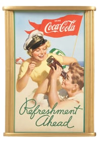 COCA-COLA BINOCULARS CARDBOARD POSTER.