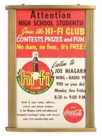 COCA-COLA HI-FI CLUB POSTER.