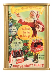 COCA-COLA SANTA CLAUS POSTER SIGN.