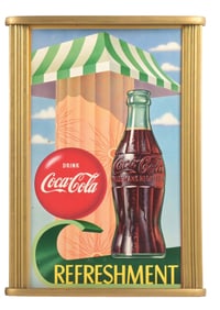 COCA-COLA "REFRESHMENT" POSTER SIGN