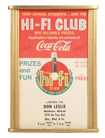 COCA-COLA HI-FI CLUB POSTER SIGN