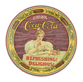 1900 COCA-COLA TIP TRAY W/ HILDA CLARK GRAPHIC
