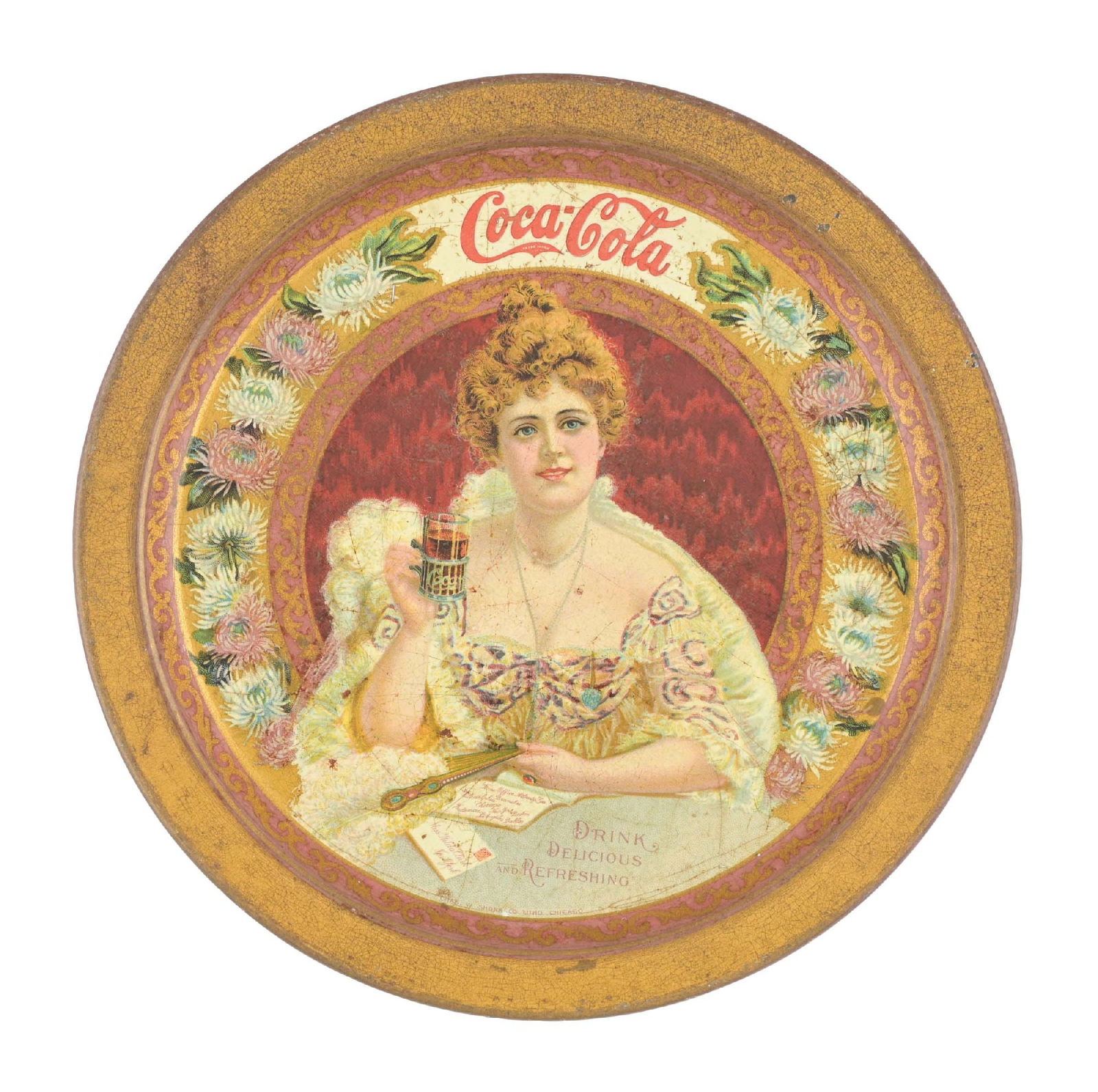1903 COCA-COLA TIP TRAY W/ HILDA CLARK GRAPHIC (1 of 2)