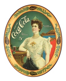 1905 COCA-COLA SERVING TRAY W/ LILLIAN NORIDCA GRAPHIC