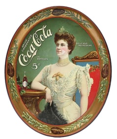 COCA-COLA SERVING TRAY W/ WOMAN GRAPHIC