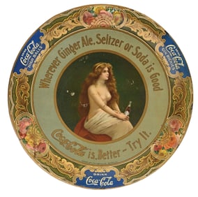 1908 COCA-COLA TOPLESS SERVING TRAY