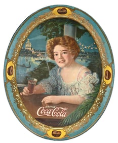 LARGE 1909 COCA-COLA SERVING TRAY