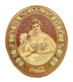 COCA-COLA OVAL SIGN W/ HILDA CLARK GRAPHIC