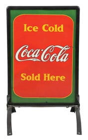 ICE COLD COCA-COLA SOLD HERE CURB SIGN
