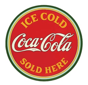 ICE COLD COCA-COLA SOLD HERE EMBOSSED TIN SIGN