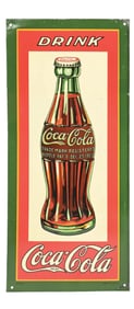 DRINK COCA-COLA EMBOSSED TIN SIGN