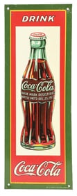 DRINK COCA-COLA EMBOSSED TIN SIGN