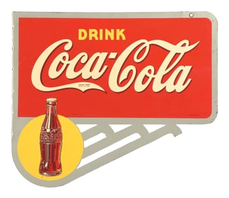 DRINK COCA-COLA FLANGE SIGN W/ SUNSPOT GRAPHIC