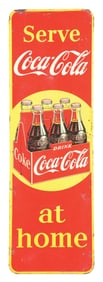 SERVE COCA-COLA AT HOME SIGN W/ SIX-PACK GRAPHIC