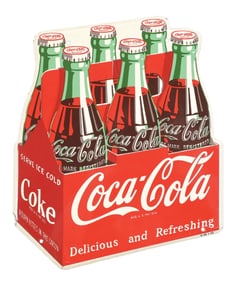 COCA-COLA DIE-CUT DELICIOUS AND REFRESHING 6-PACK SIGN