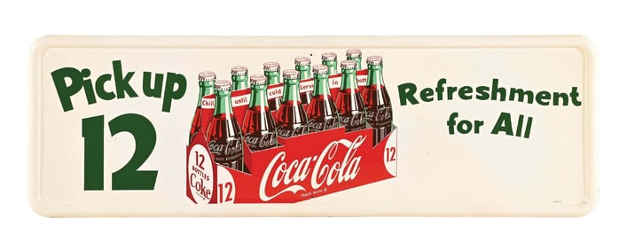 TIN COCA-COLA "PICK UP 12" SIGN
