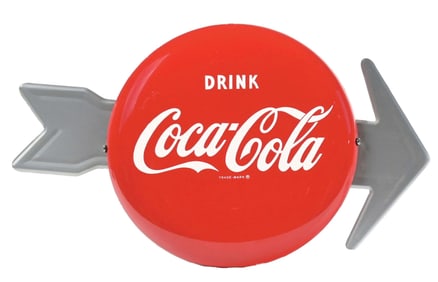 DRINK COCA-COLA BUTTON ARROW SIGN