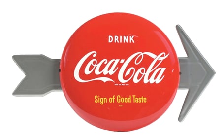 DRINK COCA-COLA SIGN OF GOOD TASTE BUTTON ARROW SIGN