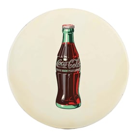 COCA-COLA WHITE BUTTON W/ BOTTLE GRAPHIC