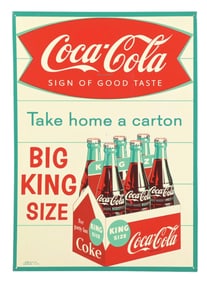 COCA-COLA KING SIZE FISHTAIL SIGN.