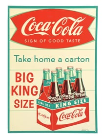 COCA-COLA BIG KING SIZE TIN SIGN