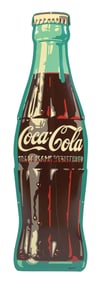 COCA-COLA TIN DIE-CUT BOTTLE SIGN