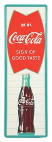 DRINK COCA-COLA "SIGN OF GOOD TASTE" FISHTAIL SIGN