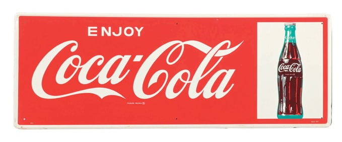 ENJOY COCA-COLA SELF FRAMED TIN SIGN