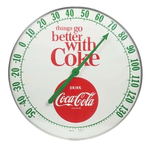 THINGS GO BETTER WITH COCA-COLA LARGE THERMOMETER