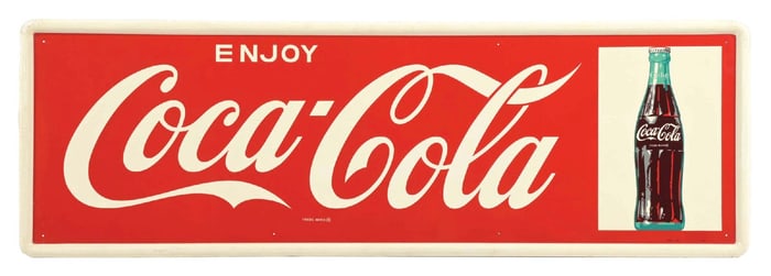 ENJOY COCA-COLA SIGN W/ BOTTLE GRAPHIC