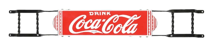DRINK COCA-COLA PORCELAIN DOOR PUSH SIGN