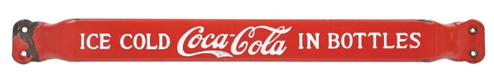 ICE COLD COCA-COLA IN BOTTLES DOOR PUSH BAR SIGN