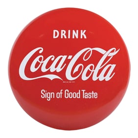 COCA-COLA "SIGN OF GOOD TASTE" BUTTON SIGN