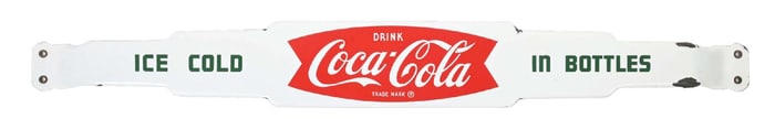FISHTAIL COCA-COLA DOOR PUSH BAR SIGN.