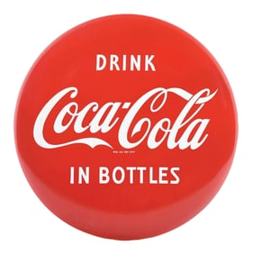 PORCELAIN COCA-COLA BUTTON SIGN