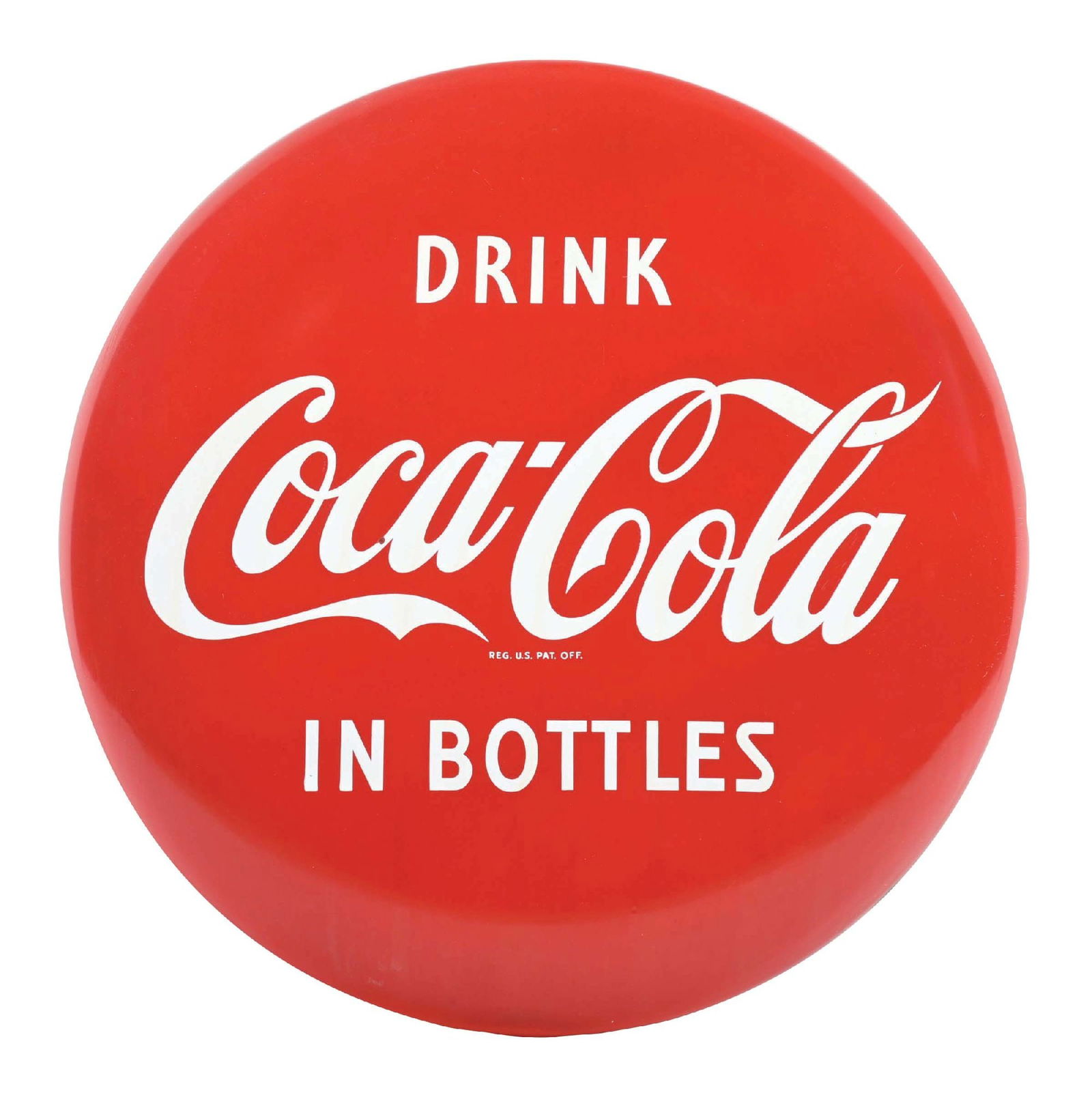 PORCELAIN COCA-COLA BUTTON SIGN (1 of 2)