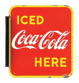 COCA-COLA "ICED HERE" FLANGE SIGN