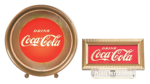 COLLECTION OF 2 COCA-COLA LIGHT-UP SIGNS