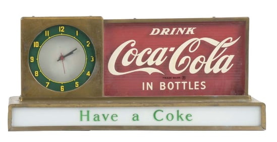 COCA-COLA COUNTERTOP LIGHT UP W/ CLOCK